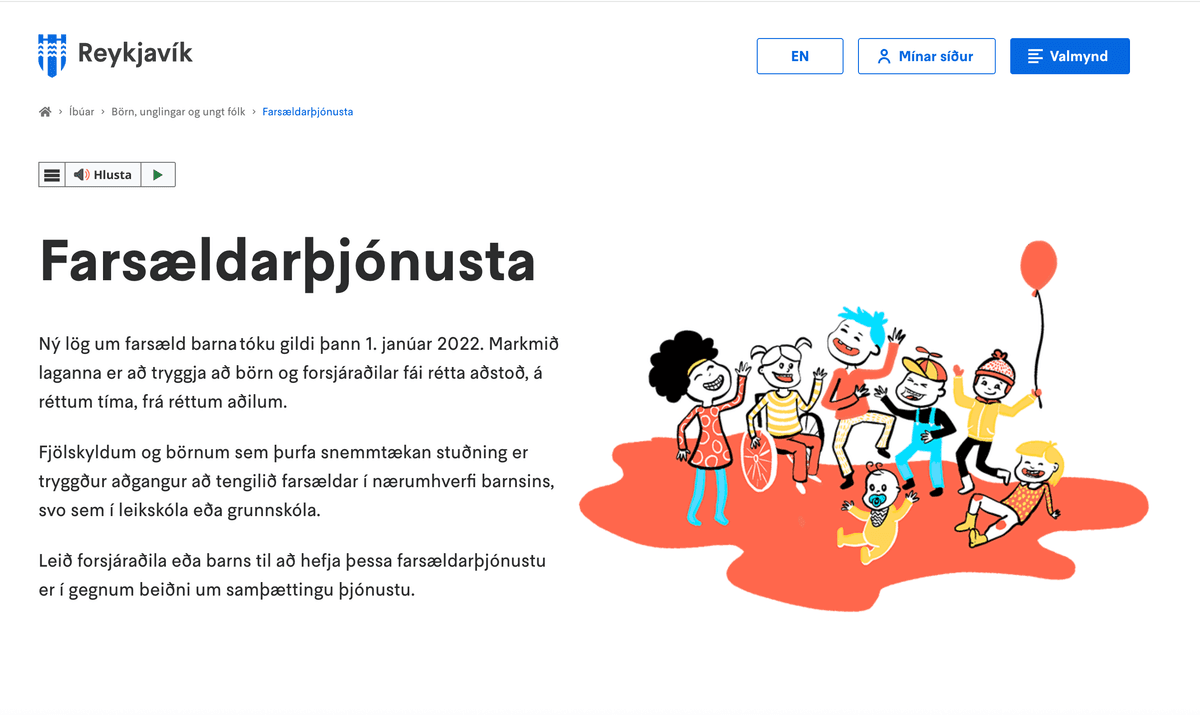 Digital innovation in the welfare services of the City of Reykjavík.