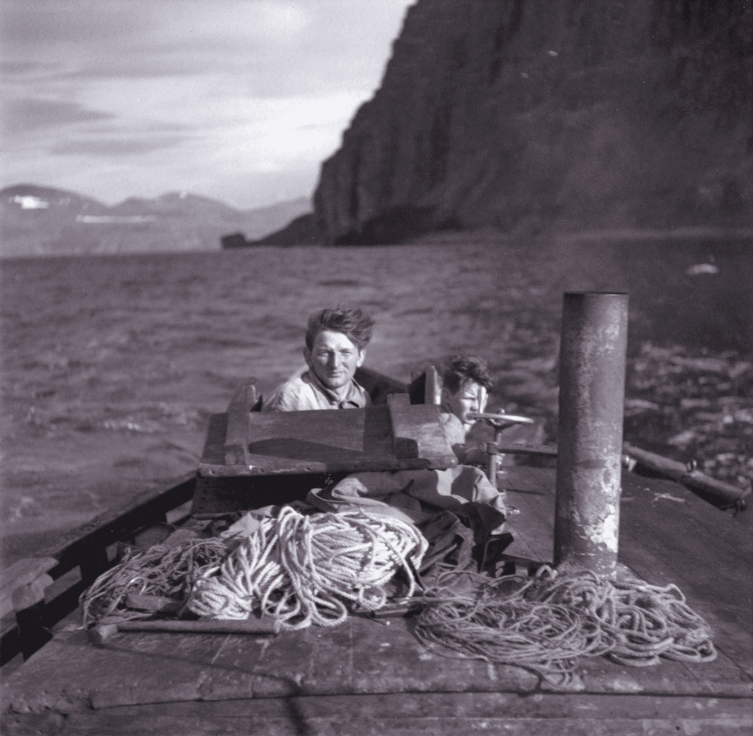 Gvendur and Tryggvi on boat